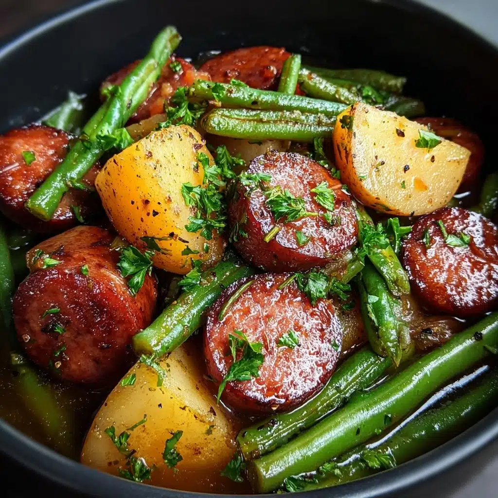 Crockpot Kielbasa and Green Beans Recipe - Recipe Image