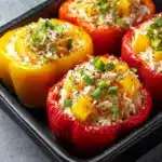 Teriyaki Pineapple Chicken Rice Stuffed Peppers Recipe