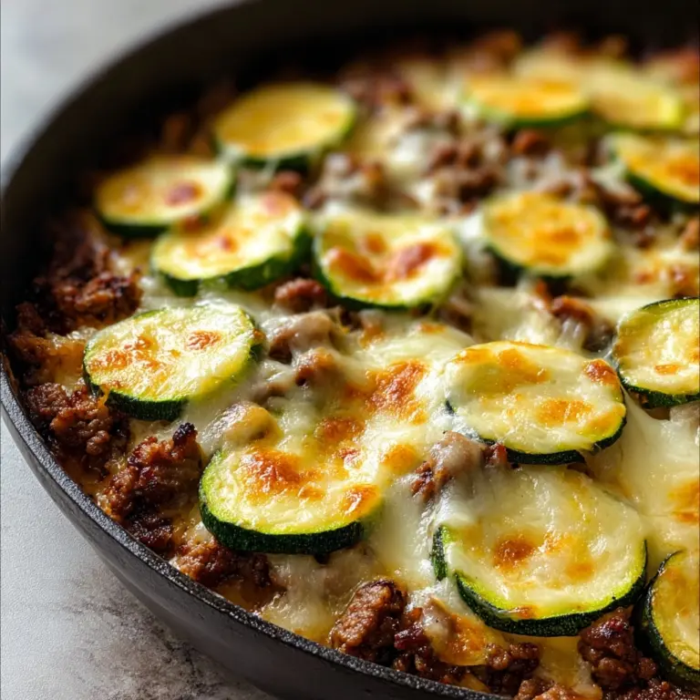 Cheesy Beef & Zucchini Casserole Recipe
