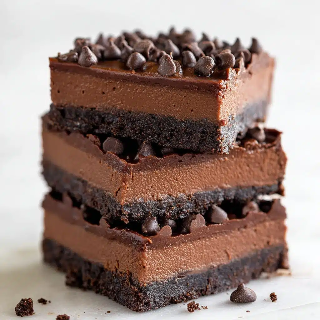 Death-By-Chocolate No Bake Cheesecake Bars Recipe - Recipe Image