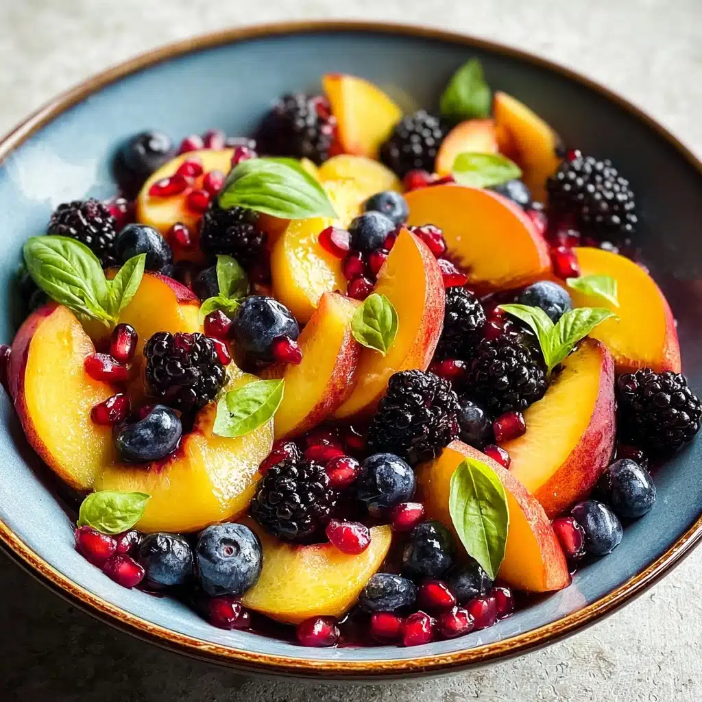 Honey Lime Basil Peach Fruit Salad Recipe - Recipe Image