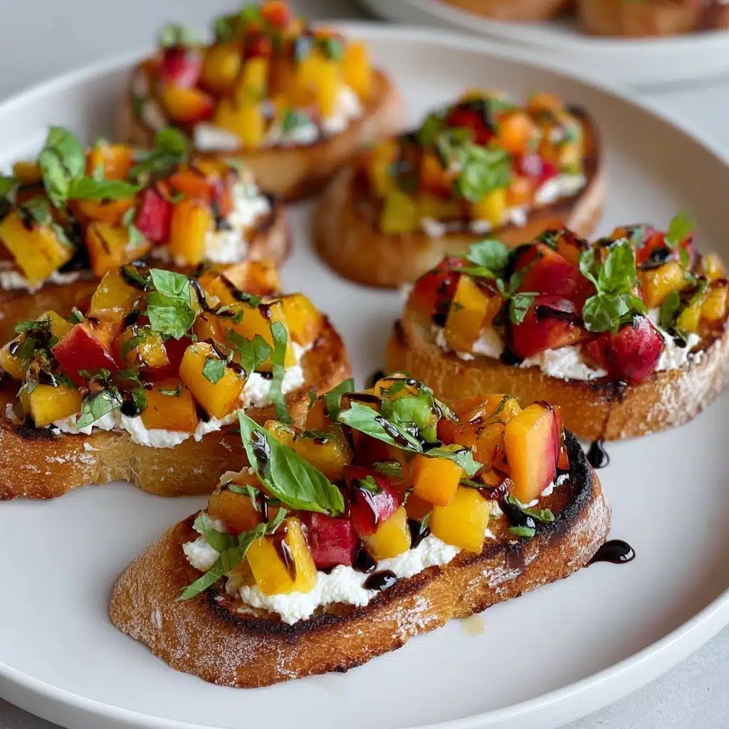 Quick Peach Bruschetta with Whipped Ricotta Recipe - Recipe Image