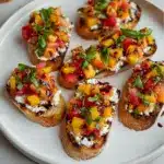 Quick Peach Bruschetta with Whipped Ricotta Recipe