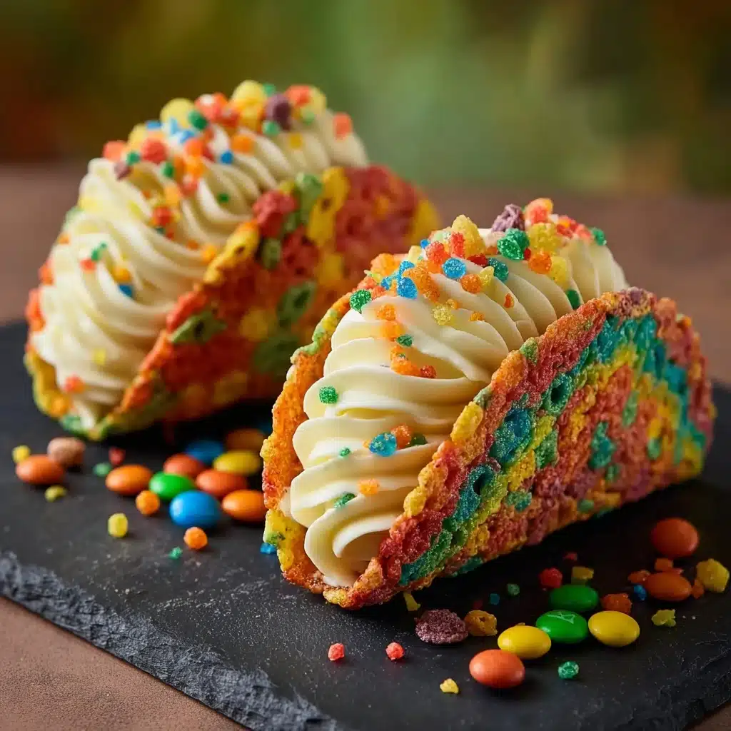 Fruity Pebbles Cheesecake Tacos Recipe - Recipe Image