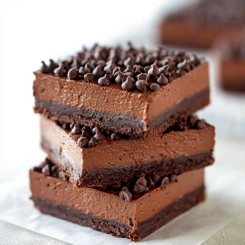 Death-By-Chocolate No Bake Cheesecake Bars Recipe - Recipe Image