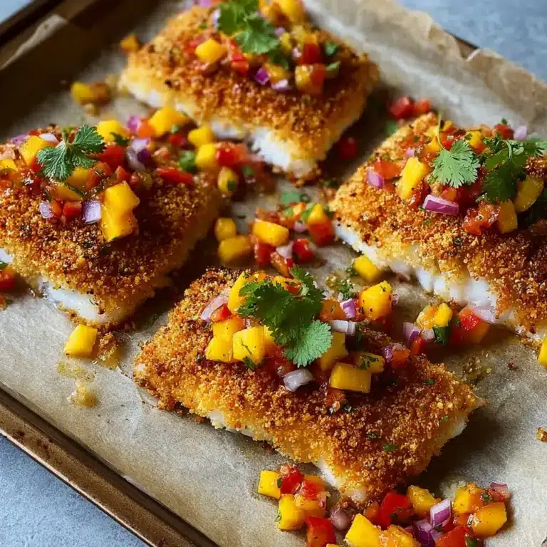 Tropical Coconut Crusted Fish with Mango Salsa Recipe