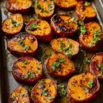 Garlic Butter Roasted Sweet Potatoes