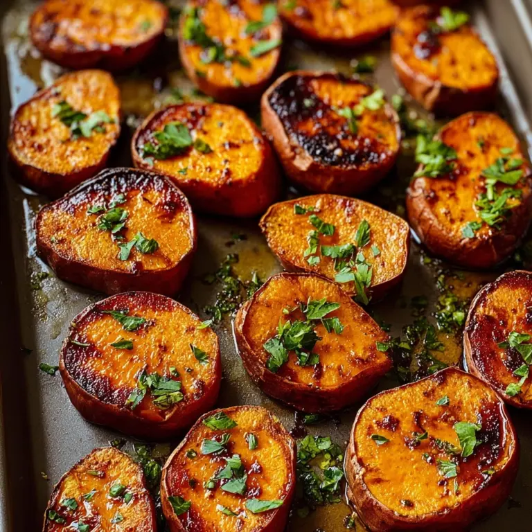 Garlic Butter Roasted Sweet Potatoes