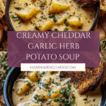 Hearty Cheddar Garlic Herb Potato Soup Recipe