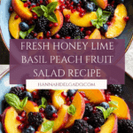 Honey Lime Basil Peach Fruit Salad Recipe