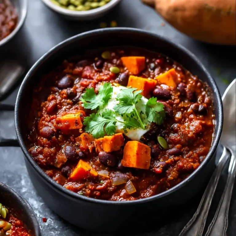 Sweet Potato & Black Bean Vegetarian Chili – Crock Pot Recipe