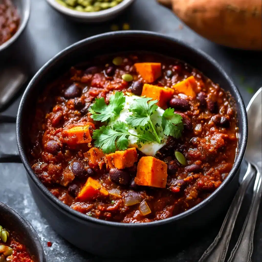 Sweet Potato & Black Bean Vegetarian Chili – Crock Pot Recipe - Recipe Image