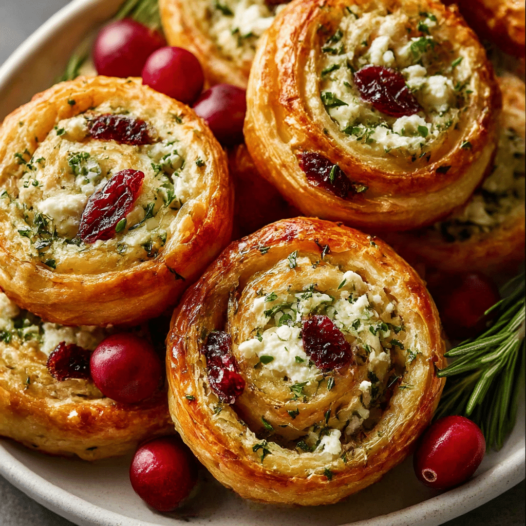Cranberry Cream Cheese Pinwheels with Feta & Herbs Recipe - Recipe Image