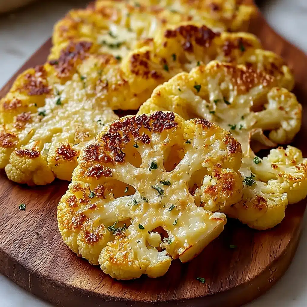Golden Crusted Cheesy Cauliflower Steaks Recipe - Recipe Image
