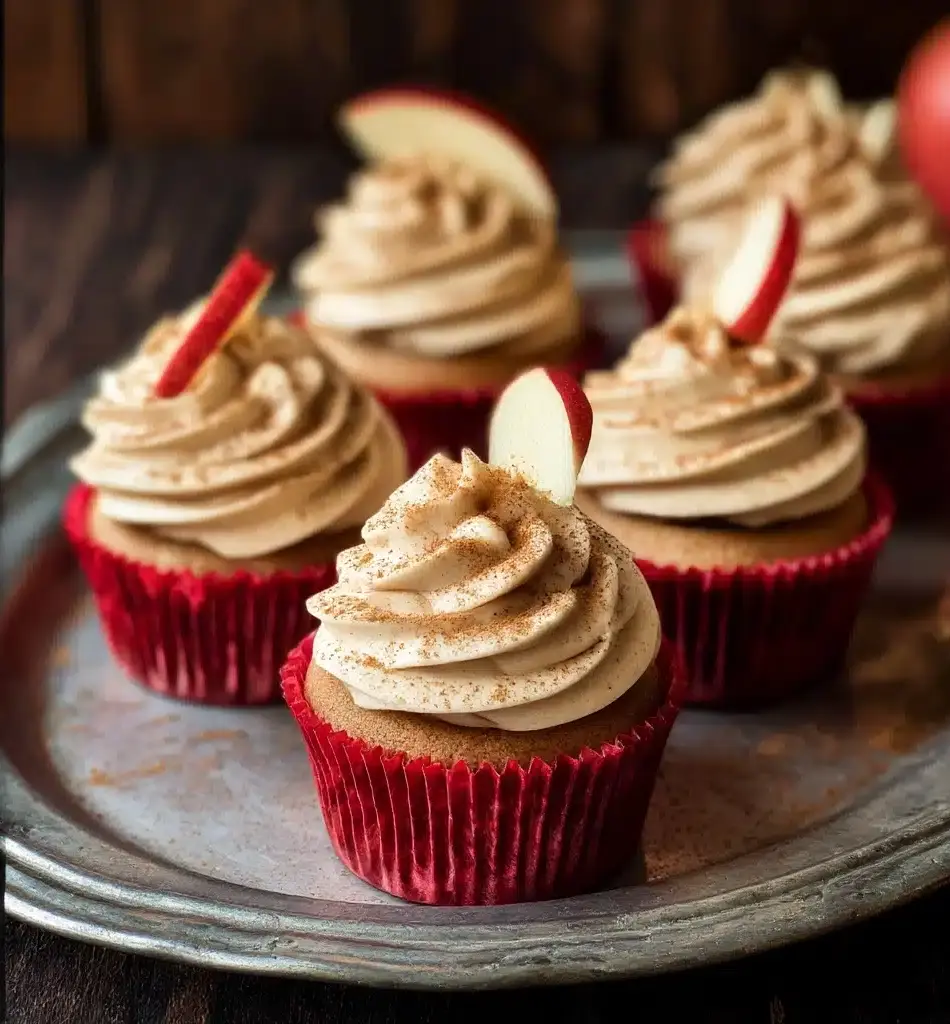 Apple Cider Cupcakes with Spiced Buttercream Frosting Recipe