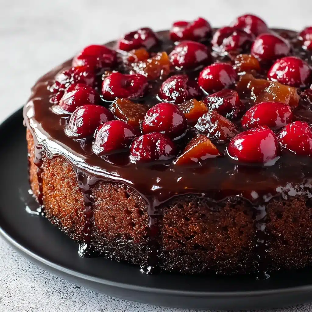 Chocolate Cherry Upside Down Cake Recipe - Recipe Image