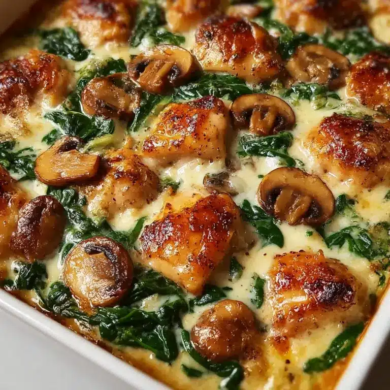 Chicken, Spinach, and Mushroom Low Carb Oven Dish