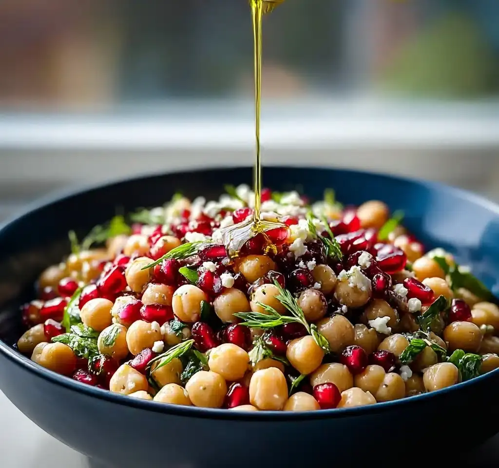 Feta & Cranberry Chickpeas with Lemon Vinaigrette