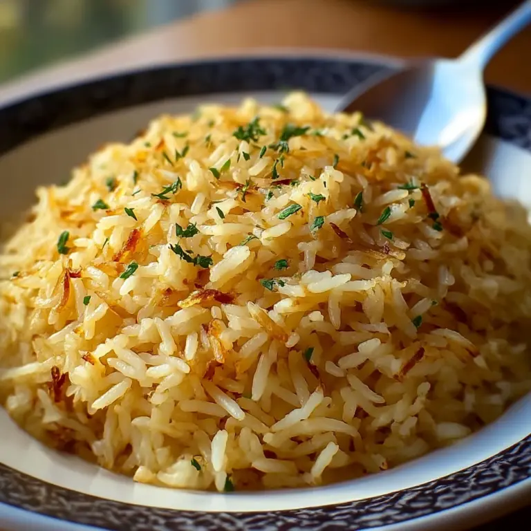 Rich and Savory Golden Onion Butter Rice