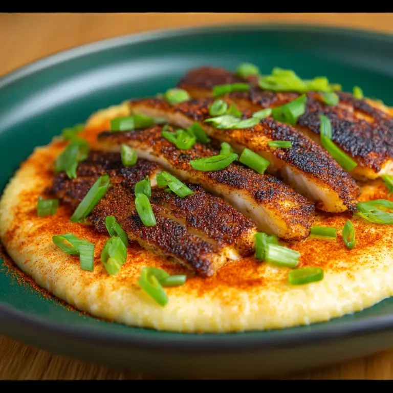 Blackened Catfish with Spicy Cheese Grits Recipe