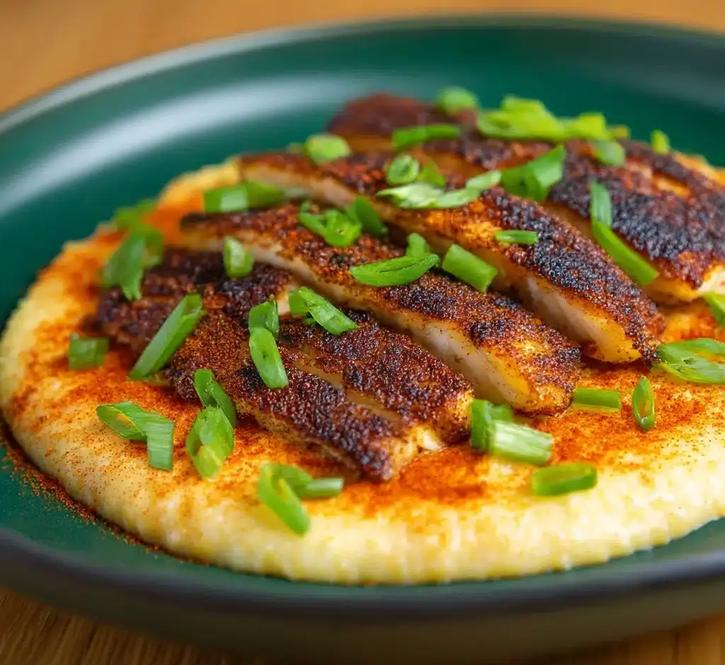 Blackened Catfish with Spicy Cheese Grits Recipe