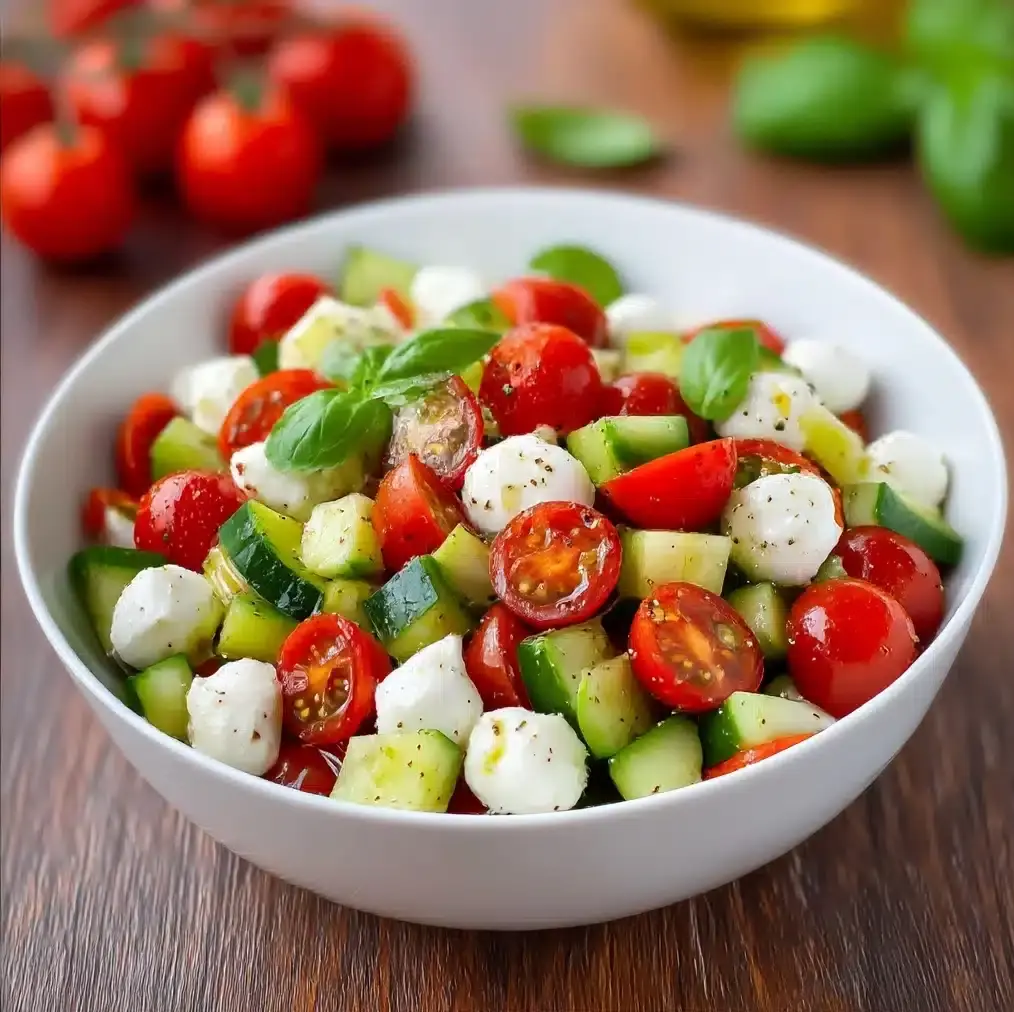 Easy Cucumber Mozzarella Salad Recipe