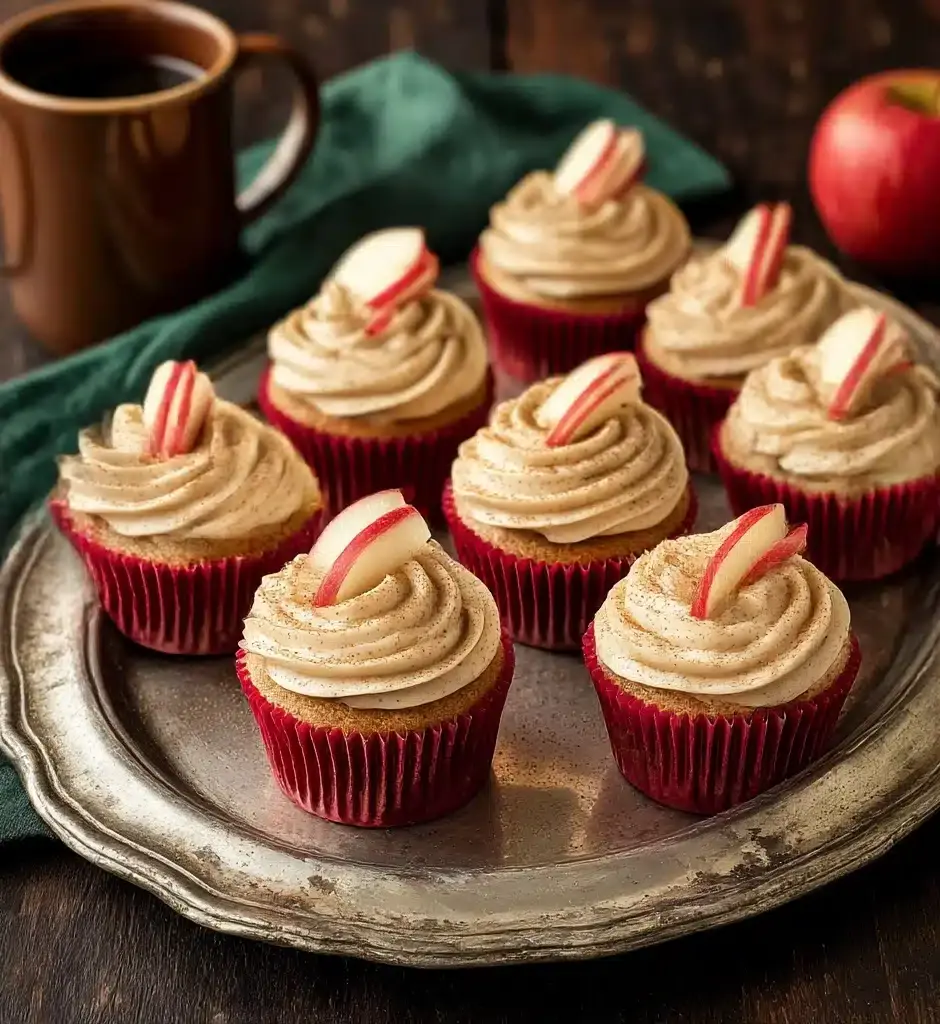 Apple Cider Cupcakes with Spiced Buttercream Frosting Recipe