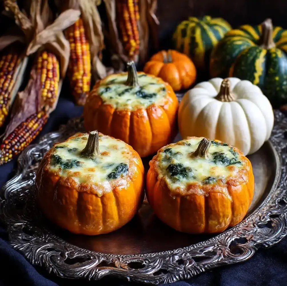 Cheesy Orzo and Kale Stuffed Pumpkins Recipe