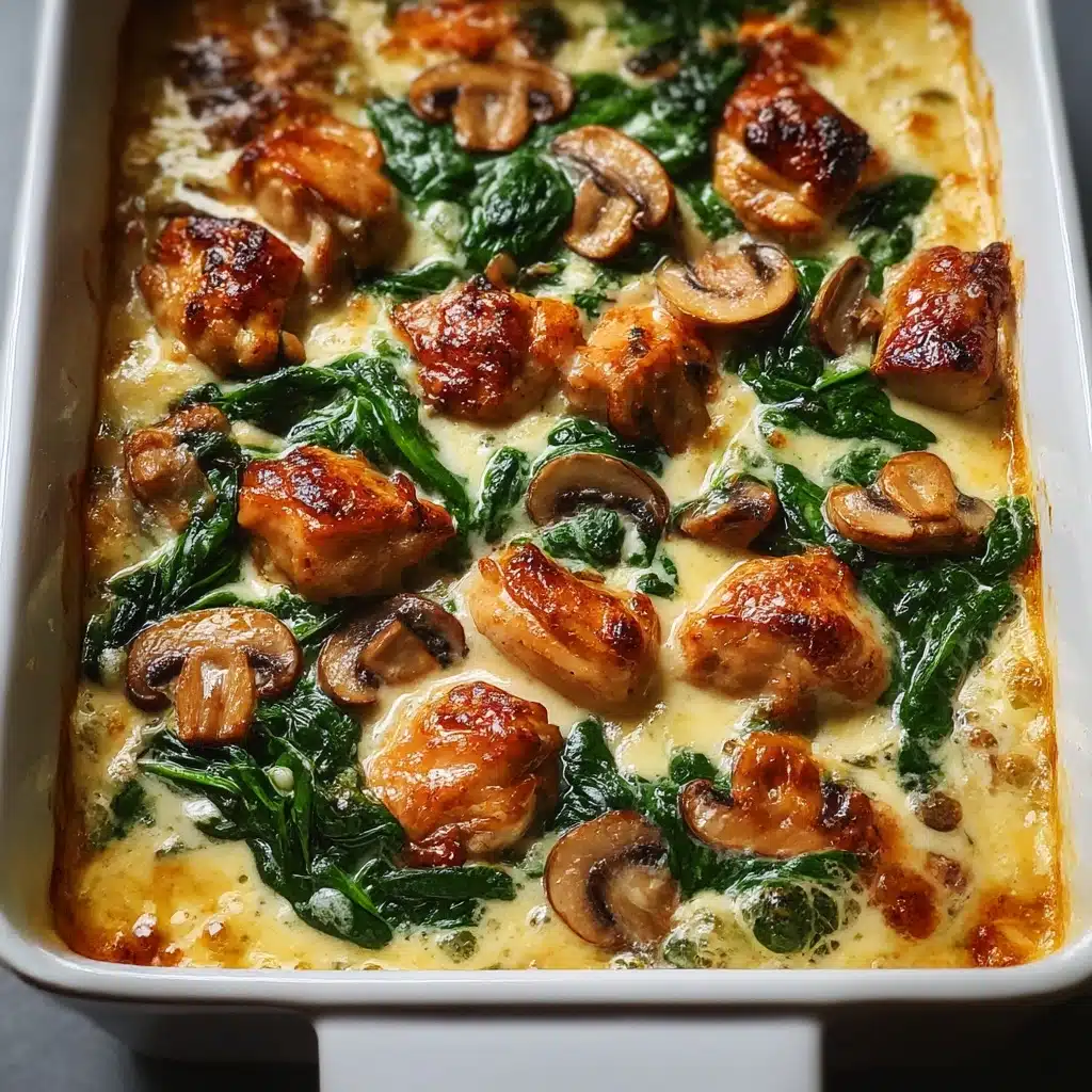 Chicken, Spinach, and Mushroom Low Carb Oven Dish