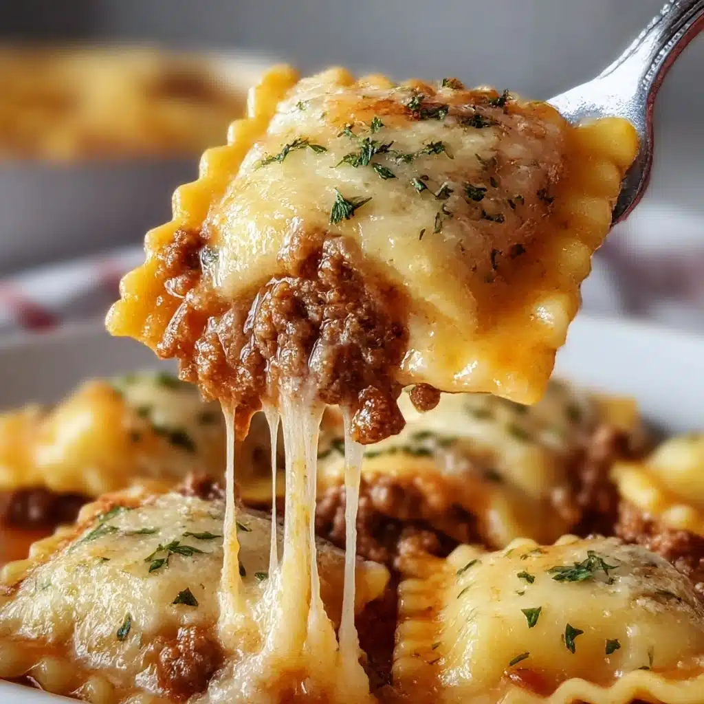 Decadent Beef and Cheese Ravioli Casserole Recipe - Recipe Image