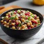 Feta & Cranberry Chickpeas with Lemon Vinaigrette