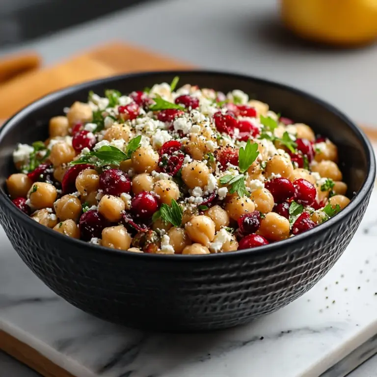 Feta & Cranberry Chickpeas with Lemon Vinaigrette