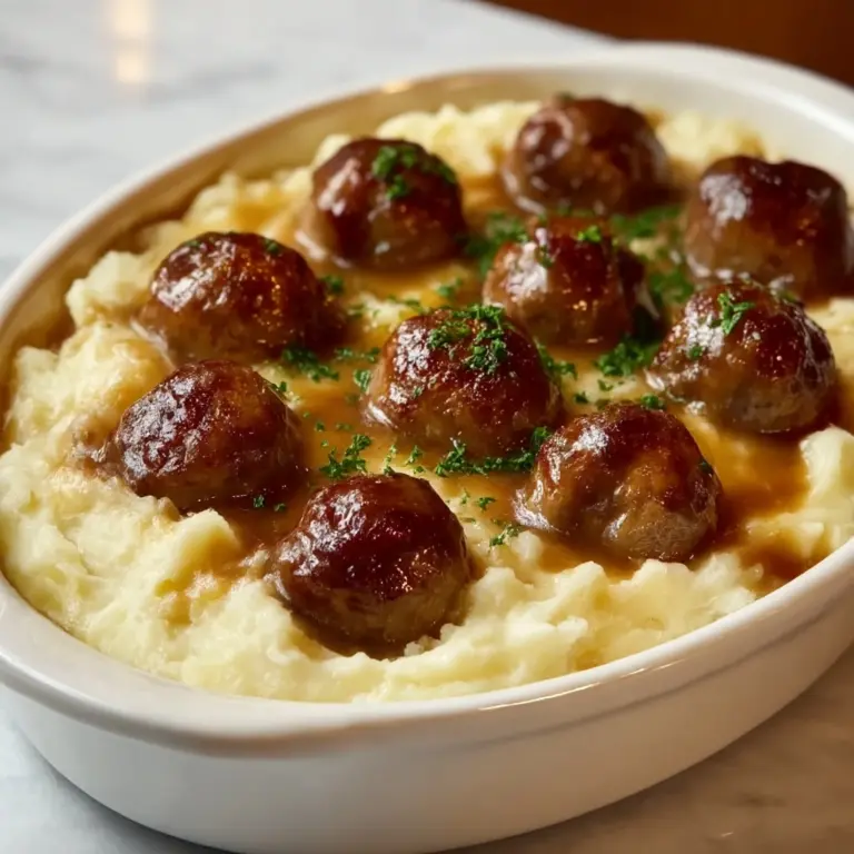 Meatball & Mashed Potato Bake Recipe