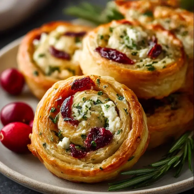 Cranberry Cream Cheese Pinwheels with Feta & Herbs Recipe