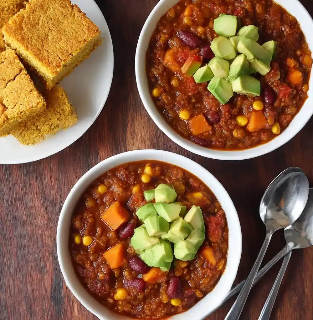 Slow Cooker Lentil Sweet Potato Chili Recipe
