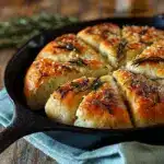 Irresistibly Easy Rustic Garlic Rosemary Skillet Bread Recipe
