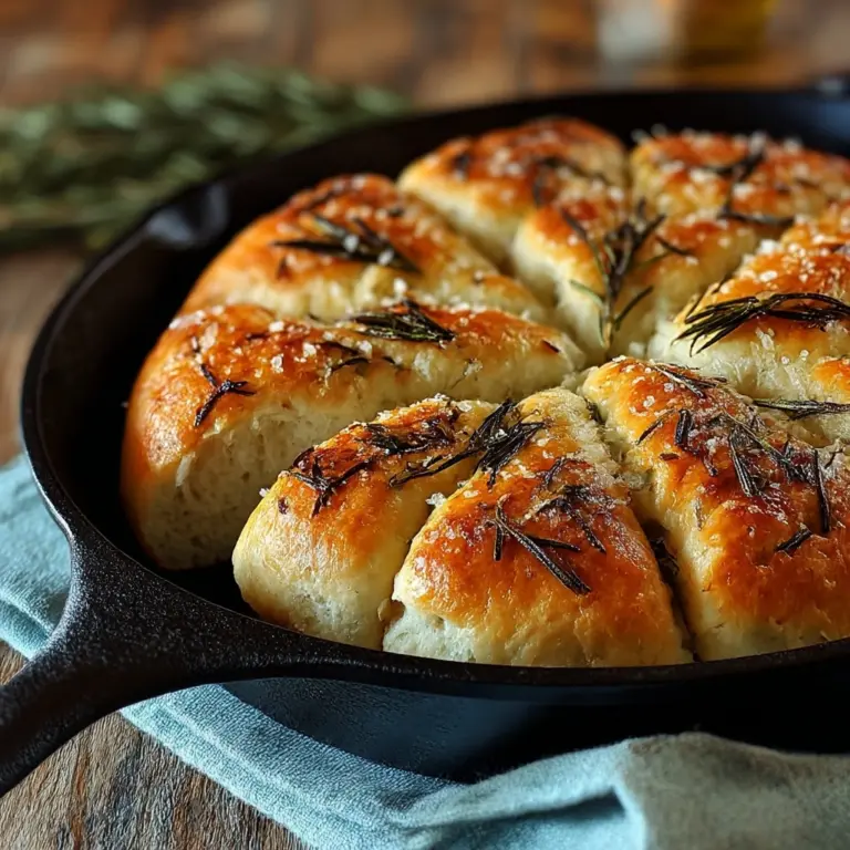 Irresistibly Easy Rustic Garlic Rosemary Skillet Bread Recipe
