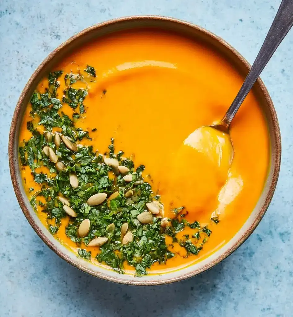 Vegetarian coconut carrot curry soup Recipe