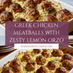 Greek Chicken Meatballs with Lemon Orzo Recipe