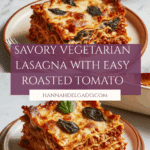 Savory Vegetarian Lasagna with Easy Roasted Tomato Sauce Recipe