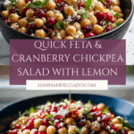 Feta & Cranberry Chickpeas with Lemon Vinaigrette