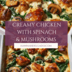 Chicken, Spinach, and Mushroom Low Carb Oven Dish
