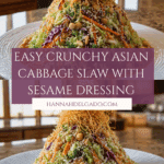 Easy Crunchy Asian Cabbage Slaw with Addictive Sesame Dressing