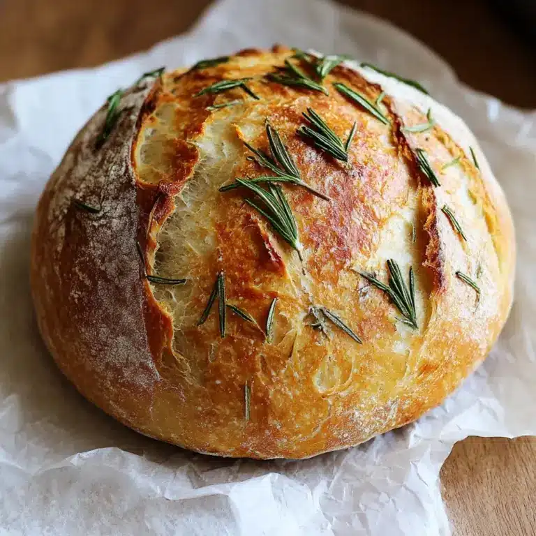 Rosemary & Roasted Garlic Artisan Bread Recipe