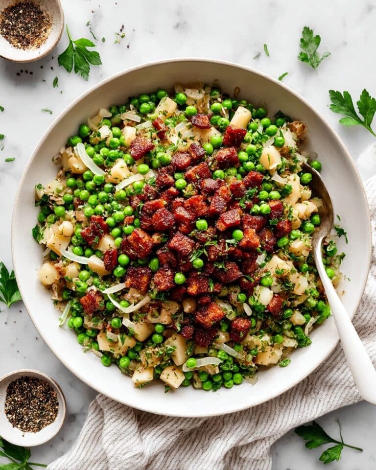 Thanksgiving Peas with Pancetta, Pear, and Lemon Recipe