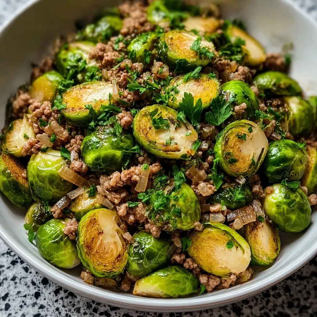 Brussels Sprouts Ground Turkey Skillet Recipe - Recipe Image