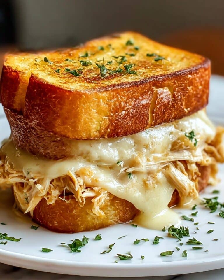 Irresistible Cheesy Chicken Garlic Bread Sandwich Recipe