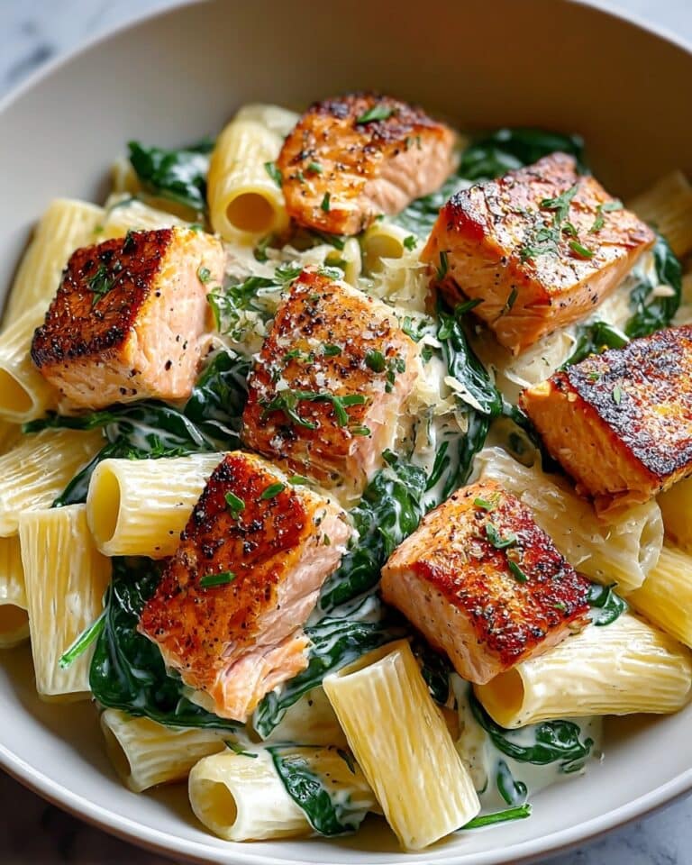 Salmon Spinach Pasta Dish Recipe