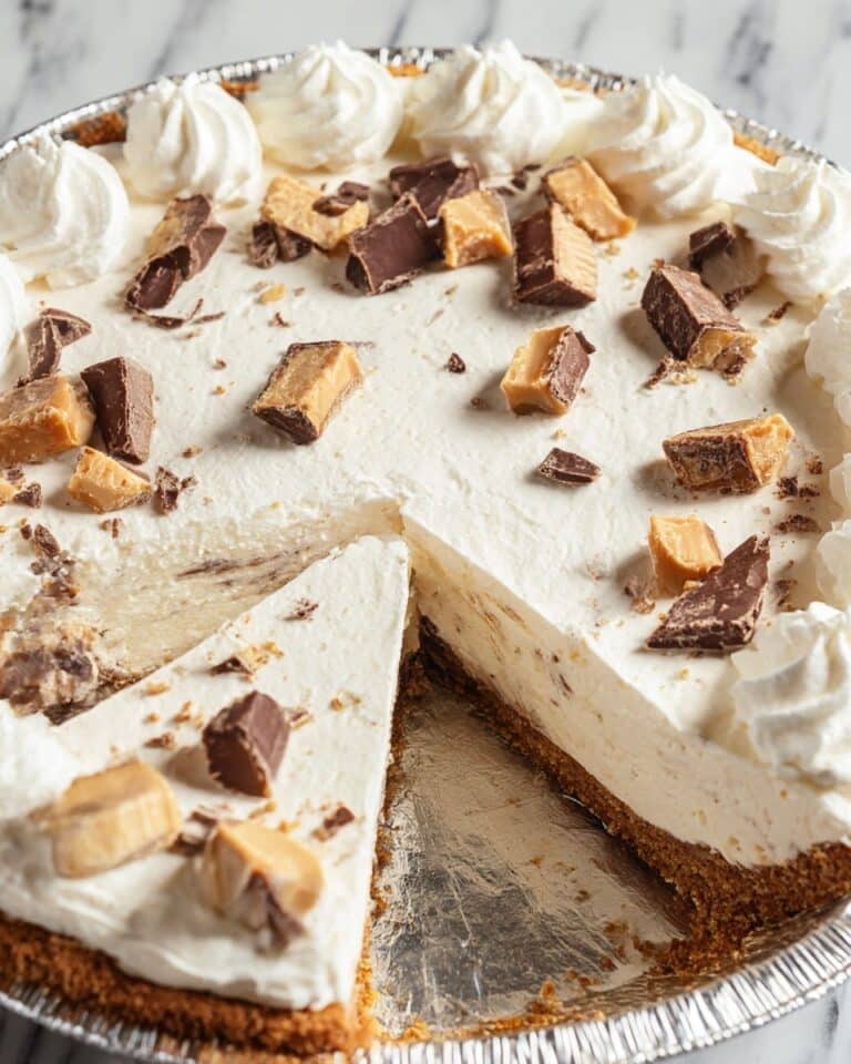 No-Bake Toffee Cheesecake Pie with Heath Chocolate Bars Recipe