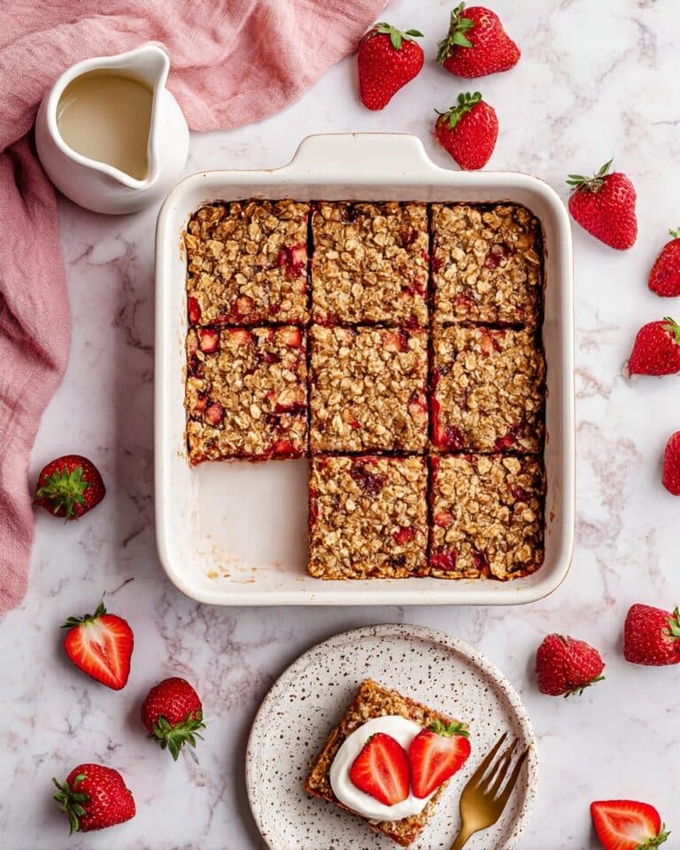 Strawberry Rhubarb Baked Oatmeal Recipe